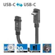 PureLink Purelnstall MicroX4 PIA610 mikro-koaksjalny adapter USB-C / USB-C 90° (góra/dół) USB4 Gen2x2 20Gbps 240W E-marker Alt-mode 0,1m