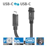 PureLink Purelnstall MicroX4 PIA630 mikro-koaksjalny adapter USB-C (męsko/żeński) USB4 Gen2x2 20Gbps 240W E-marker 0,1m