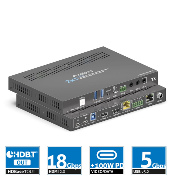 PureLink PureTools PT-HDBT-1021KVM-TX Nadajnik KVM 2x1 18Gbps HDBaset 3.0