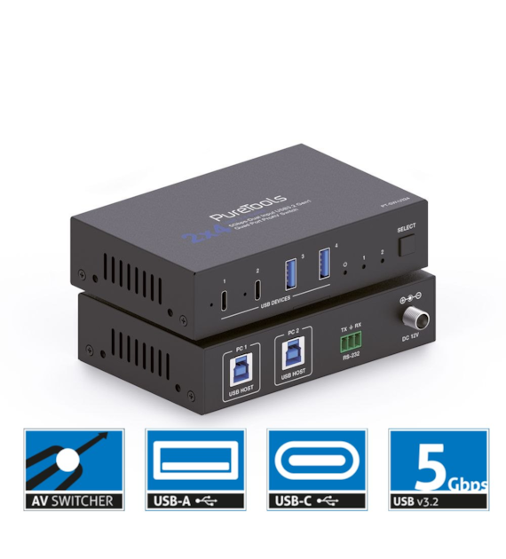 PureLink PureTools PT-SW-U324 przełącznik 2x4 USB 3.2 Gen1 5Gbps