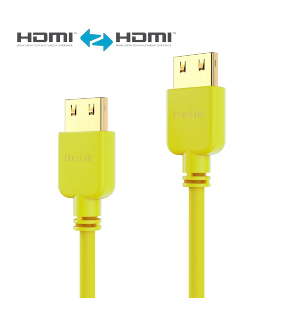 PureLink PureInstall PI0504-020 kabel HDMI z Ethernetem 4K/UHD 18Gbps 2,0m żółty