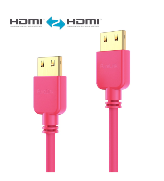 PureLink PureInstall PI0505-010 kabel HDMI z Ethernetem 4K/UHD 18Gbps 1,0m różowy