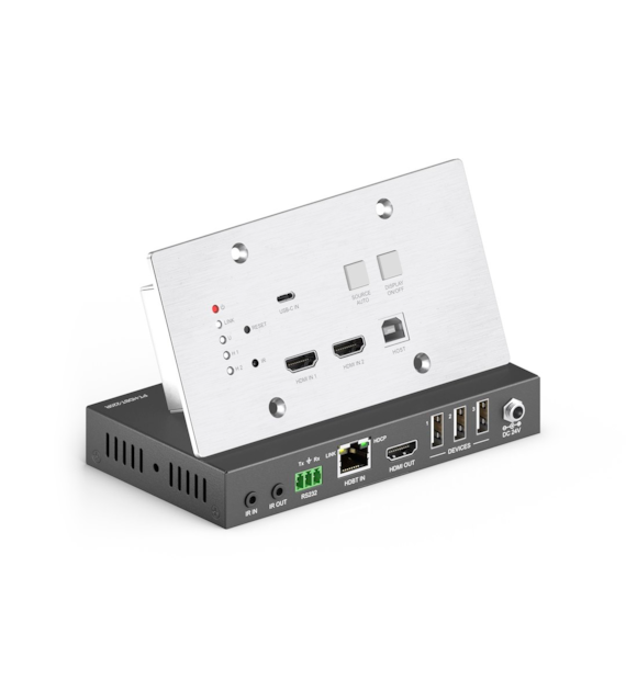 PureLink PureTools PT-HDBT-220WP wieloformatowy zestaw nadajnik/odbiornik 4K HDBaseT z przyłączem ściennym