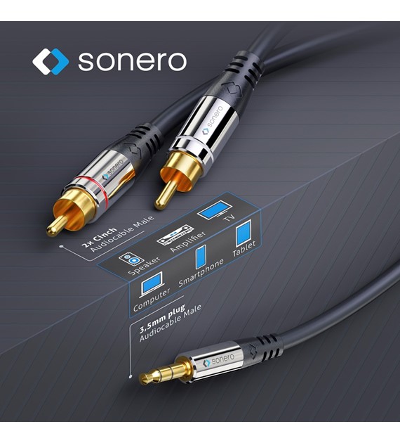 PureLink Sonero SAC600-001 przewód jack 3,5 mm na 2 x RCA 1,0m