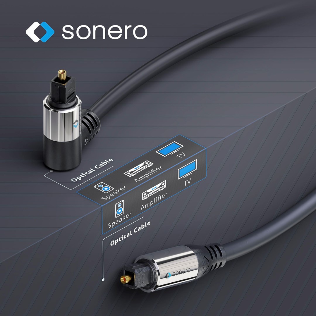 PureLink Sonero SOC110-075 kabel optyczny audio S/PDIF (Toslink) ze złączem kątowym 7,5m
