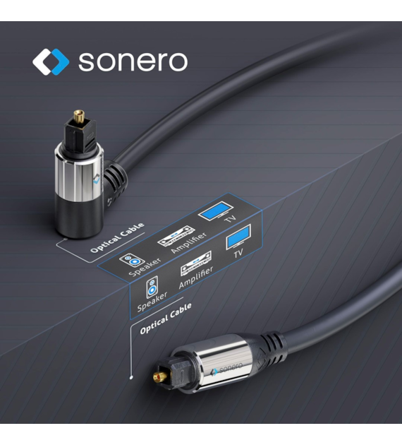 Sonero SOC110-200 kabel optyczny audio S/PDIF (Toslink) ze złączem kątowym 20,0m