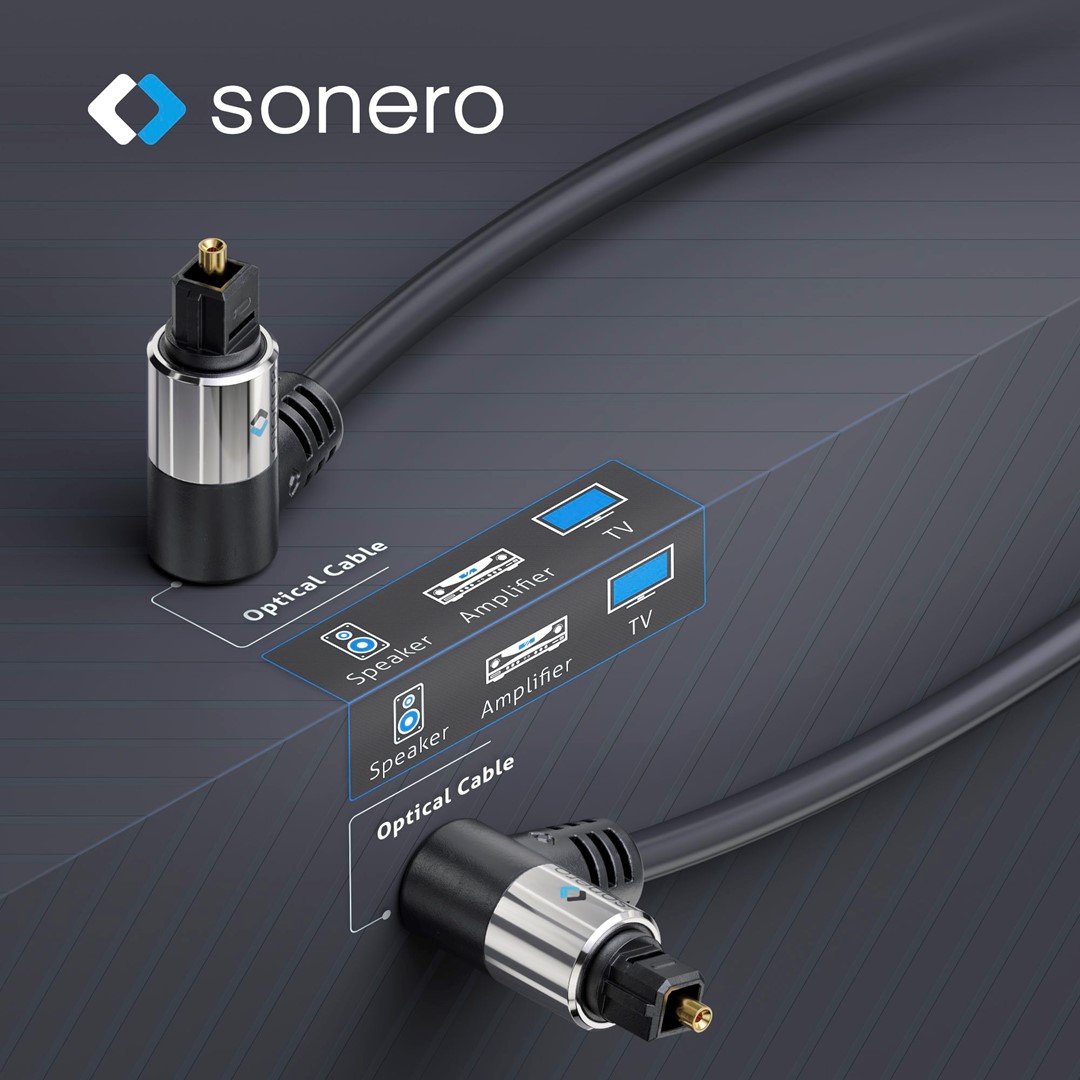 PureLink Sonero SOC120-075 kabel optyczny audio S/PDIF (Toslink) ze złączami kątowymi 7,5m
