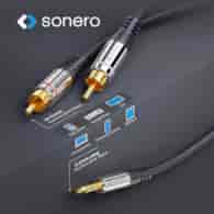 Sonero SAC600-100 przewód jack 3,5 mm na 2 x RCA 10,0m