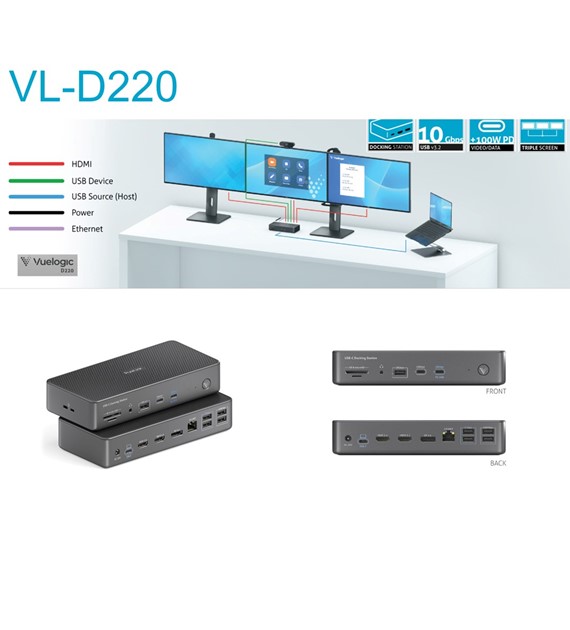 Vuelogic VL-D220 stacja dokująca USB-C 3.2 15 w 1