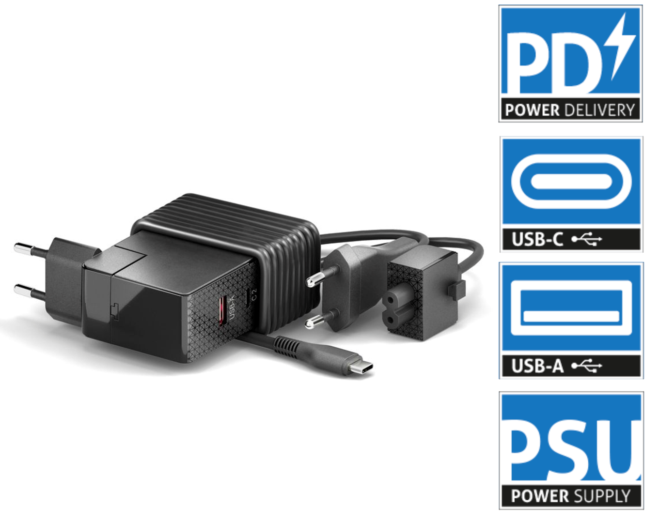 Vuelogic VL-PSU110 USB-C i USB-A GaN III 100 W PD (Power Delivery) zasilacz