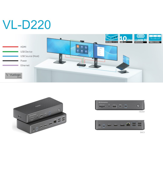Vuelogic VL-D220 stacja dokująca USB-C 3.2 15 w 1