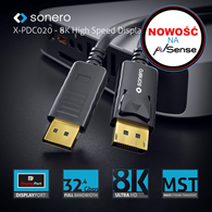 Sonero XPDC020-010 High Speed kabel DisplayPort 8K 32,4Gbps 1,0m