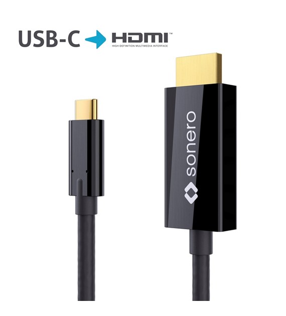 PureLink Sonero XUCC010-020 kabel USB-C/HDMI 4K 18Gbps 2,0m czarny