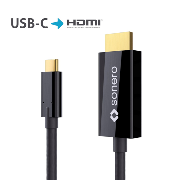 Sonero XUCC010-020 kabel USB-C/HDMI 4K 18Gbps 2,0m czarny