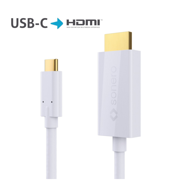 Sonero XUCC011-020 kabel USB-C/HDMI 18Gbps biały 2,0m